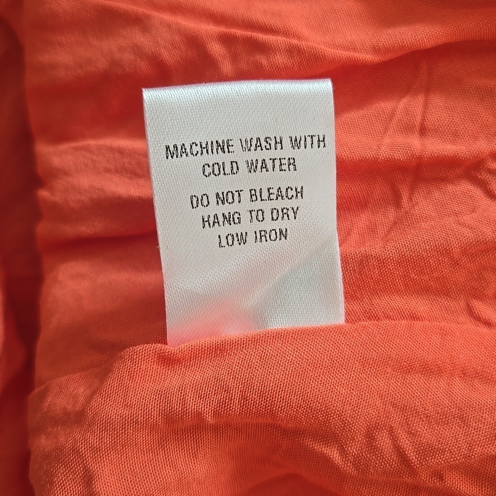 Olivaceous Orange & White Floral Cottagecore Handkerchief Hem Dress Size Medium - Picture 11 of 12